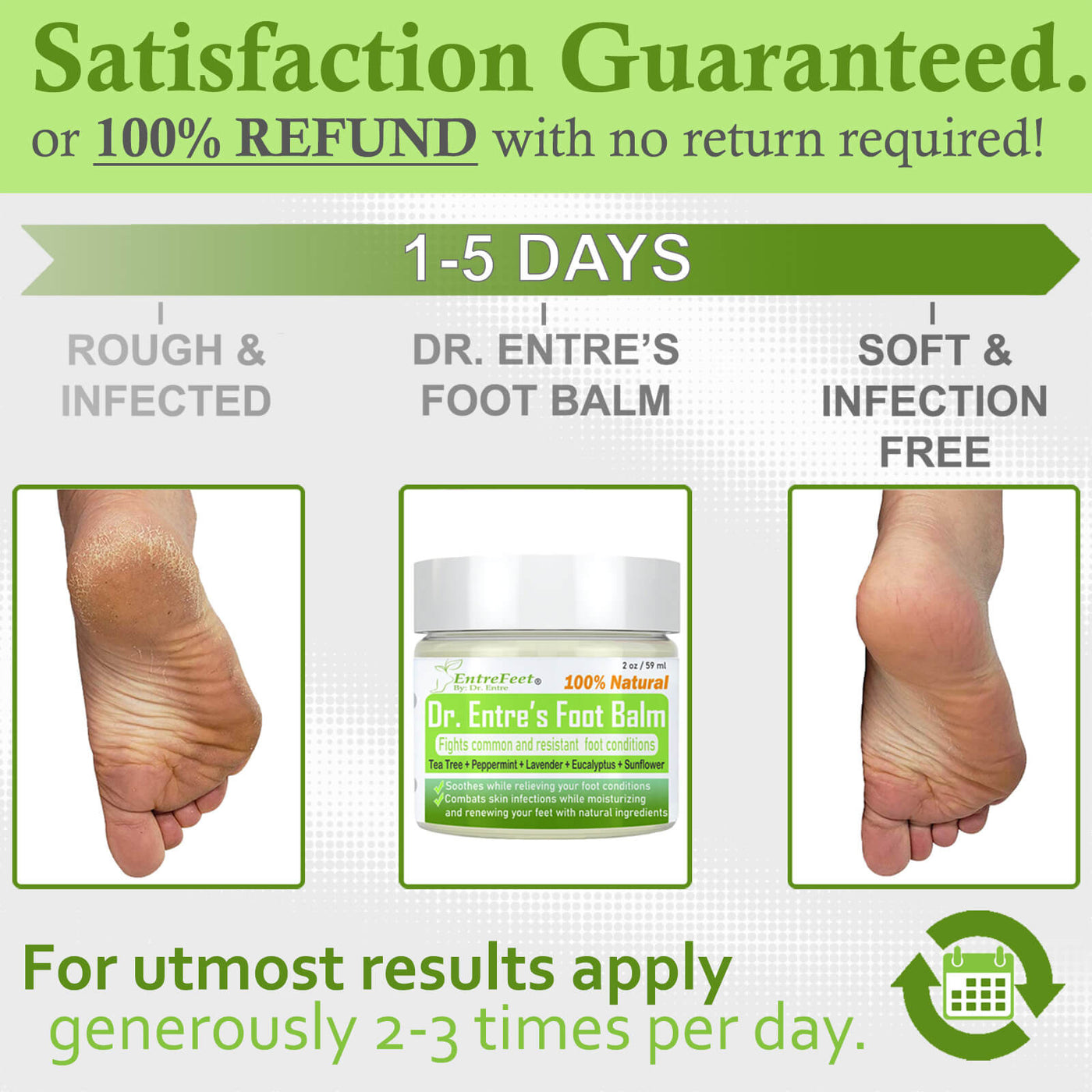 Dr. Entre's Organic Foot Balm, Tea Tree Oil & Shea Butter Based Treatment Cream for Athletes Foot, Dry Feet, Cracked Heels, Itching, and Odor